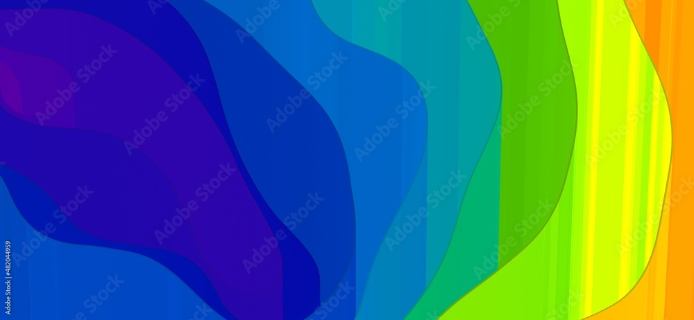 Poster liquid shapes abstract holographic 3d wavy background