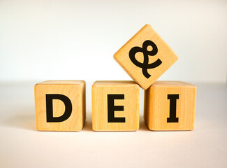 DEI, Diversity, equity and inclusion symbol. Concept words DEI, diversity, equity and inclusion on...
