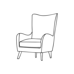 Armchair doodle icon in vector. Hand drawn armchair icon in vector.