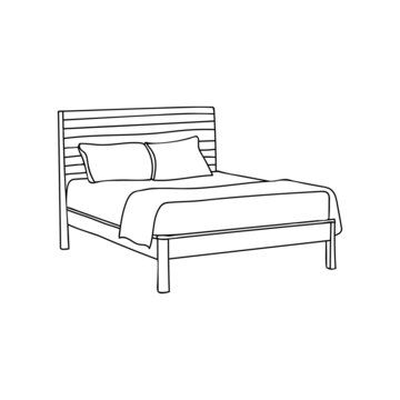recommend clip art: Bed doodle icon in vector. Hand drawn bed icon in vector. Doodle bed illustration