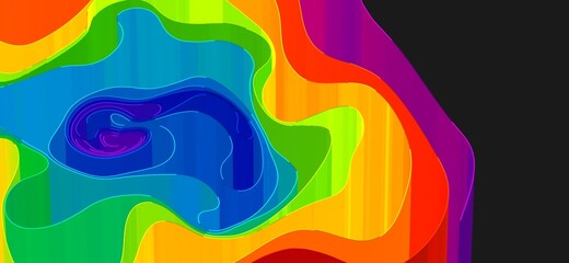 Fototapeta na wymiar Liquid shapes abstract holographic 3D wavy background