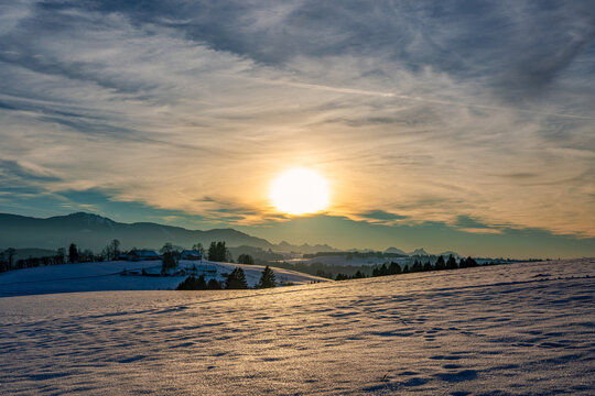 Schneelandschaft, Schnee, Winterlandschaft, Winter, Bayern, Sch&ouml;nberg, Rottenbuch, Oberbayern, Alpen