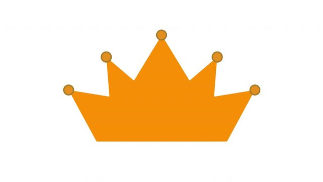 Crown animation. The golden crown of a king on a transparent background. Loop.