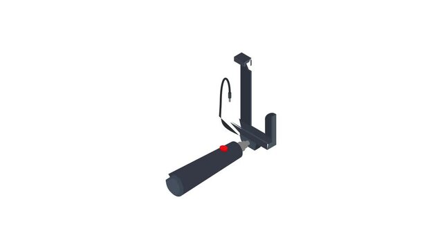Selfie stick for photos icon animation best cartoon object on white background