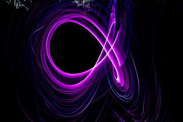 light painting purple led whip pattern