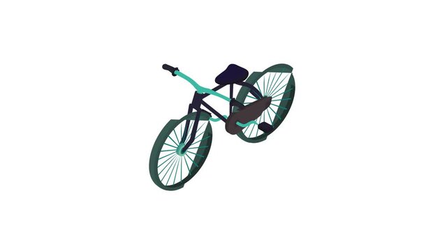 Black bike icon animation best cartoon object on white background