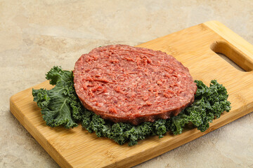 Raw beef burger cutlet for burger