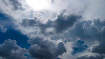 Obraz premium Abstract background of beautiful white clouds with blue sky in Brazil