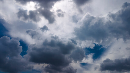Abstract background of beautiful white clouds with blue sky in Brazil