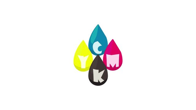 CMYK color profile icon animation best cartoon object on white background