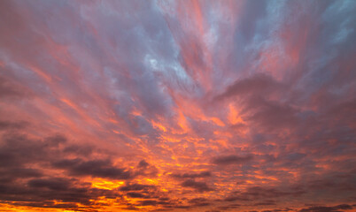 sky image with colorful clouds at sunset