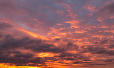 Naklejka na ściany i meble sky image with colorful clouds at sunset