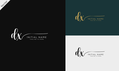 DX XD Signature initial logo template vector