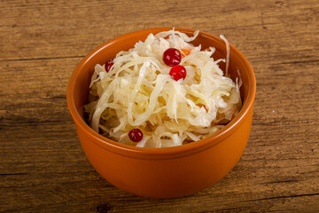 Sauerkraut with cranberry in the bowl