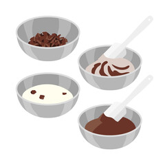 チョコレートと生クリームを混ぜ合わせる　ガナッシュ