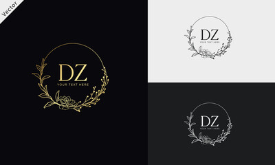 Naklejka premium DZ ZD Signature initial logo template vector