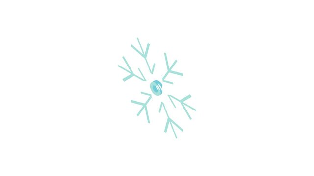 Snowflake icon animation best cartoon object on white background