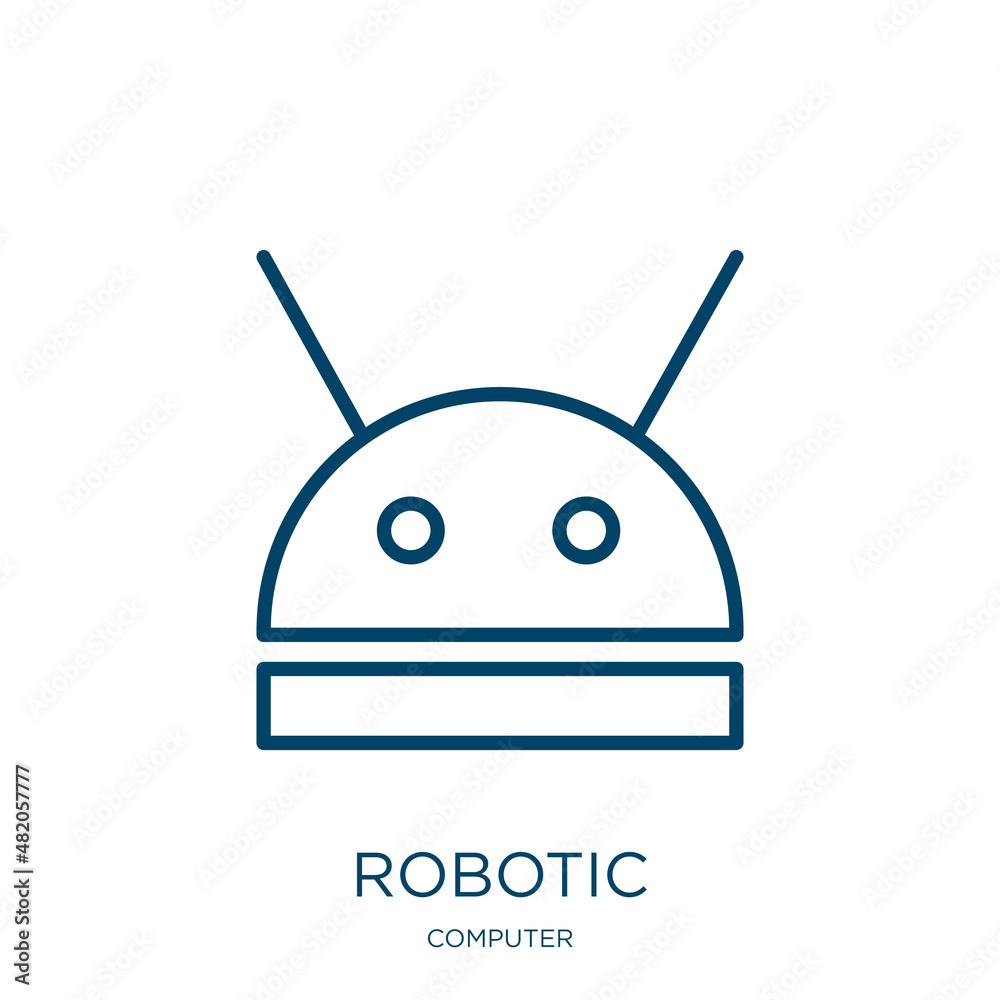 Poster robotic icon from computer collection. thin linear robotic, robot, innovation outline icon isolated 