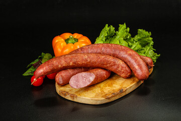 Natural meat sausages with minced meat