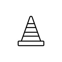 Outline road traffic cone icon illustration vector symbol. Pylon, traffic cone icon vector, filled flat sign, solid pictogram isolated on white. Symbol, logo illustration.