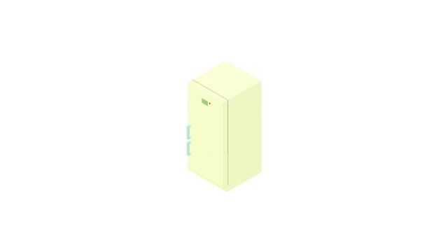 White refrigerator icon animation best cartoon object on white background