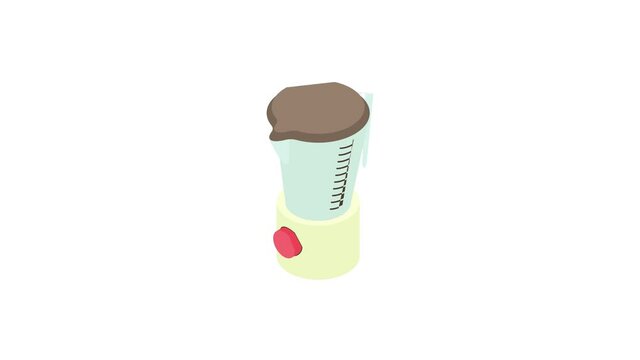 Kitchen blender machine icon animation best cartoon object on white background