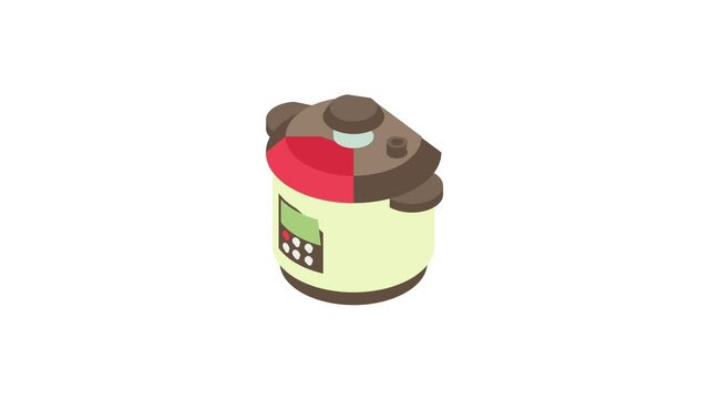Multi cooker icon animation best cartoon object on white background