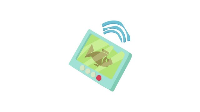 Fishing echo sounder icon animation best cartoon object on white background