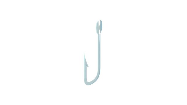 Fishing hook icon animation best cartoon object on white background