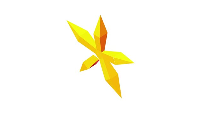 Golden star with five points icon animation best cartoon object on white background