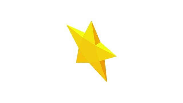 Yellow star icon animation best cartoon object on white background