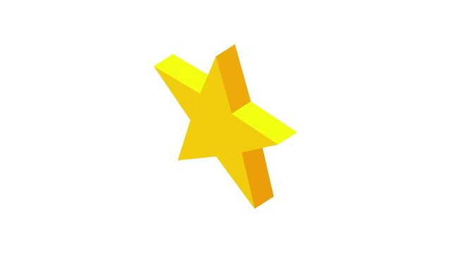 Gold rating star icon animation best cartoon object on white background