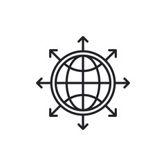 Globe arrow icon. globe with arrow icon. Vector illustration decorative design