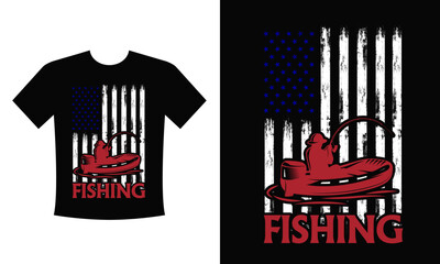 Fishing T-shirt design with flag inscription perch fishing rod and lure isolated vector illustration eps