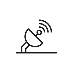 icon satellite tv vector simple isolated sign symbol. Satelite antenna icon vector sign and symbol isolated on white background, Satelite antenna logo concept