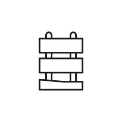 Wooden board icon for announcement, stock vector illustration. Wooden signboard