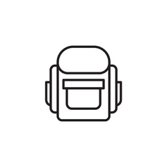 Backpack icon, vector high quality logo for web design and mobile apps. Hiking backpack vector icon.