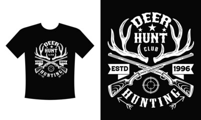 Deer Hunt Club Hunting t shirt design vector eps for men, women, kids