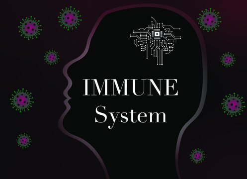 working with the image of a human being and the immune system working as an electronic system that has a signal from the brain, the creation of antibodies, self-defense, health