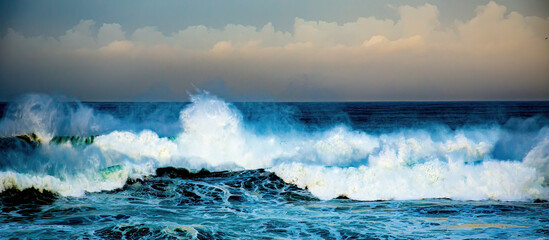Huge waves on the Oregon coast near Depoe Bay during a winter storm