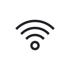 Vector Illustration of Wireless Connection Icon in Black. Wi-Fi Icon Shape Rounded Internet Connection. Wireless Internet Connection Icon. communication and connection symbol. Technology icon