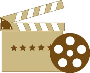 Movie clapboard icon for social media, interfaces, infographics, websites. 