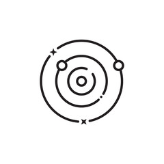 Solar system icon vector. Orbit icon. Trendy Orbit logo concept on white background. Thin line orbit outline icon vector illustration. Linear symbol for use on web and mobile. orbit icon vector