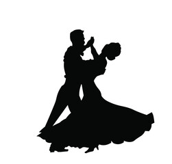 Couple dancing silhouette vector illustration
