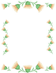 Frame of flowers for invitation, text, greeting card