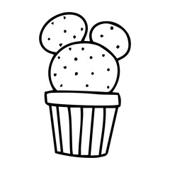 Hand drawn doodle cacti in pot. Vector decorative indoor and office cacti. doodle plants illustration isolated on a white background. logo cactus