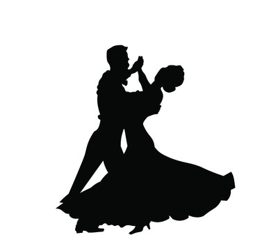 recommend clip art: Couple dancing silhouette vector illustration