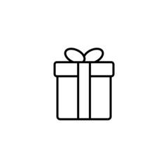 Present gift box icon. Vector isolated elements. Christmas gift icon illustration vector symbol. Surprise present linear design. Stock vector.