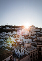 The beautiful village of Setenil de las Bodegas at sunset, province of Cadiz, Andalusia, Spain.