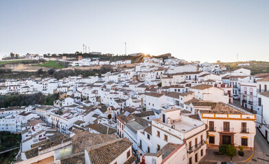 Fototapeta premium The beautiful village of Setenil de las Bodegas at sunset, province of Cadiz, Andalusia, Spain.